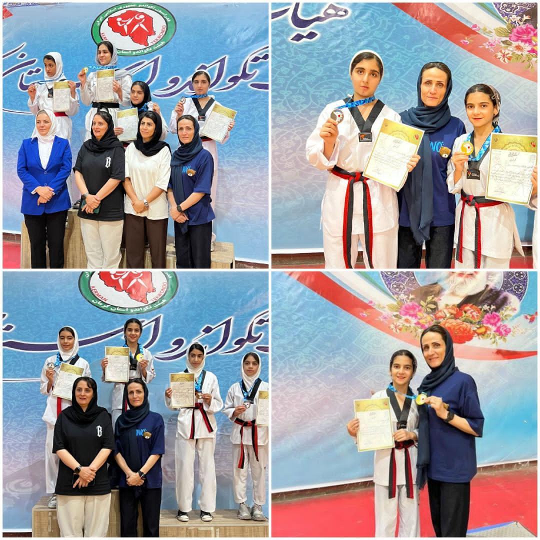 دختران نونهال تکواندوکار جیرفت سه مدال قهرمانی استان کسب کردند